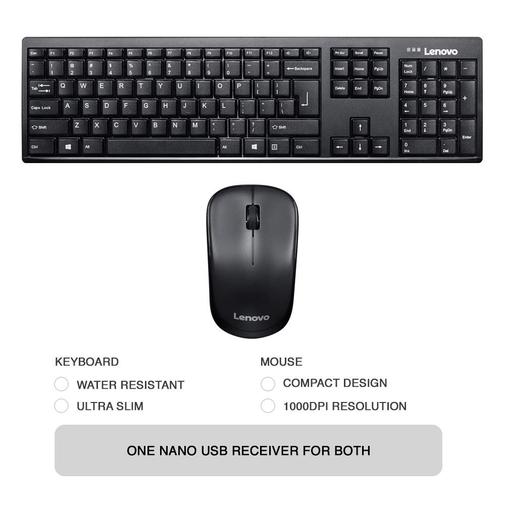 Lenovo 100 Wireless Combo Keyboard & Mouse - Royal Computer Solution