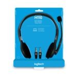 Logitech H110 Wired On Ear Headphones With Mic, Stereo With Noise-Cancelling,3.5-Mm Dual Audio Jack, Pc/Mac/Laptop- Black