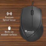 Quantum QHM251H 3-Button & 1 Scroller, USB 2.0 Mice Compatible for PC/ Laptop/ Tablet Wired Optical Mouse (Black)