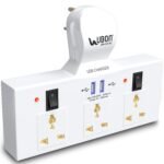 UBON Power Champ 2.0 Cordless Extension Board with USB Ports & 3 Universal Sockets with Individual Switch Buttons & LED Indicators, Short Circuit Protection, Compatible for Electronic Devices (White)