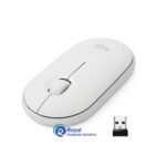 Logitech Pebble M350 Wireless Mouse with Bluetooth or USB - Silent, Slim Computer Mouse with Quiet Click for Laptop, Notebook, PC and Mac - Off White