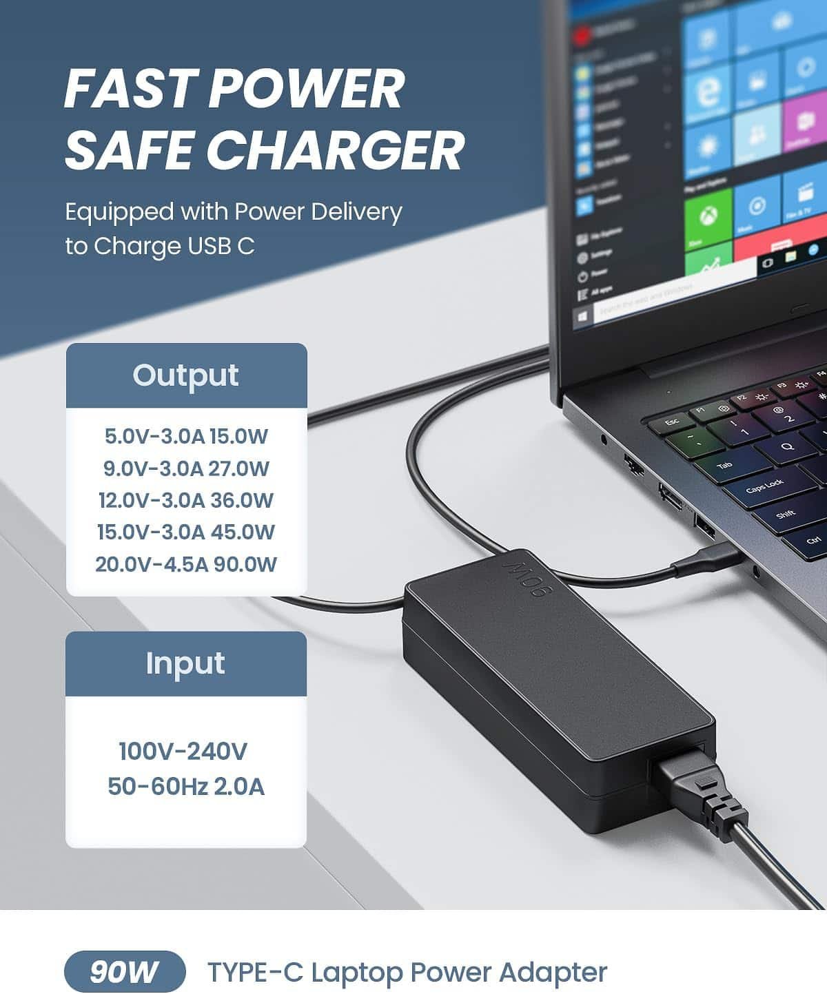 Laptop Charger for Microsoft Surface 4 3 Pro 8, Hp, Lenovo, Dell Latitude 5280, 5480, 5580, 7280, 7380, 7480 Series Laptops - Image 2