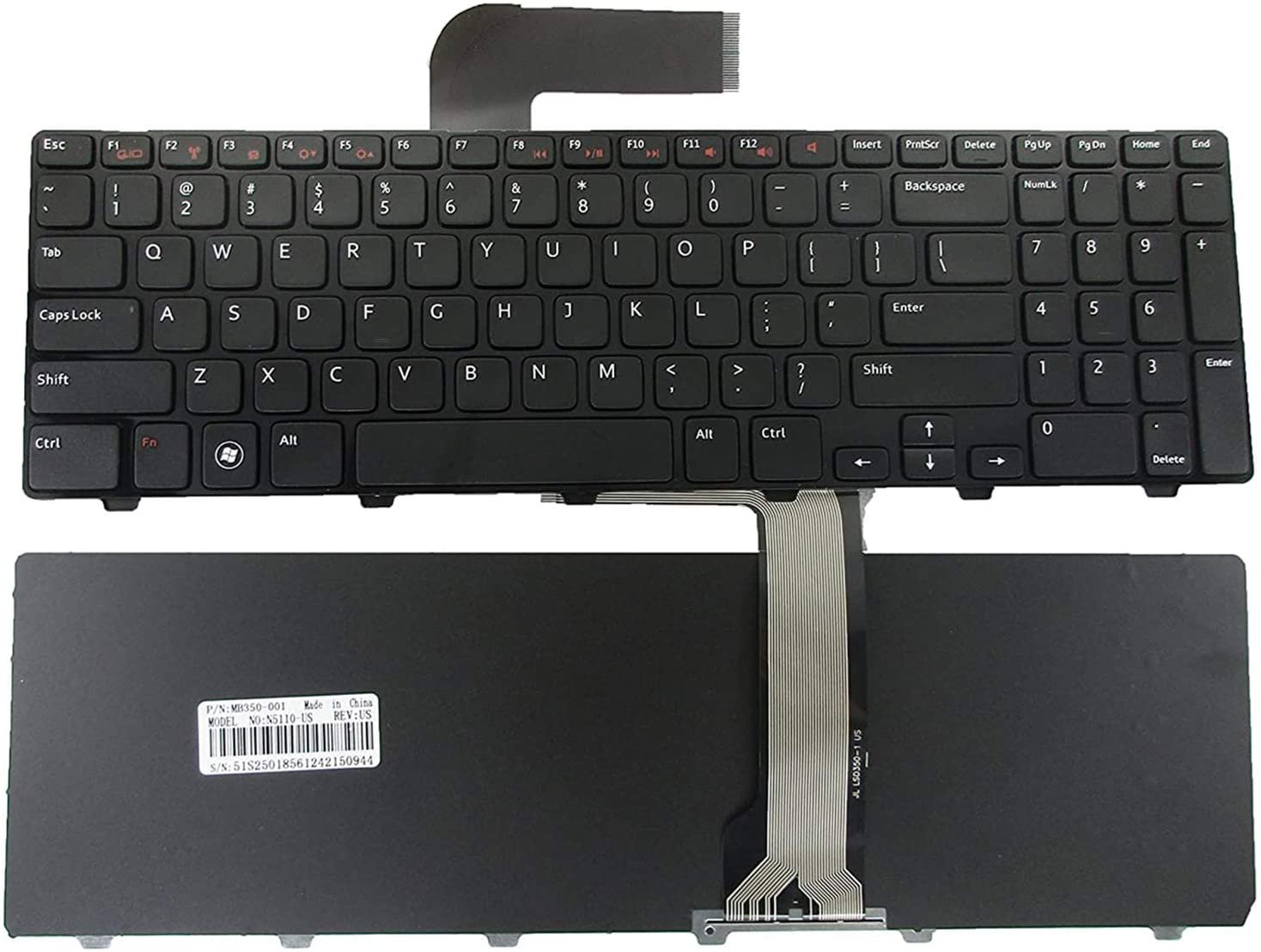 Laptop Keyboard For Dell Inspiron 15R M5110, Dell NSK-DY0SW, M511R, 2528, 2728, 2428, M501Z, N5110D - Image 2