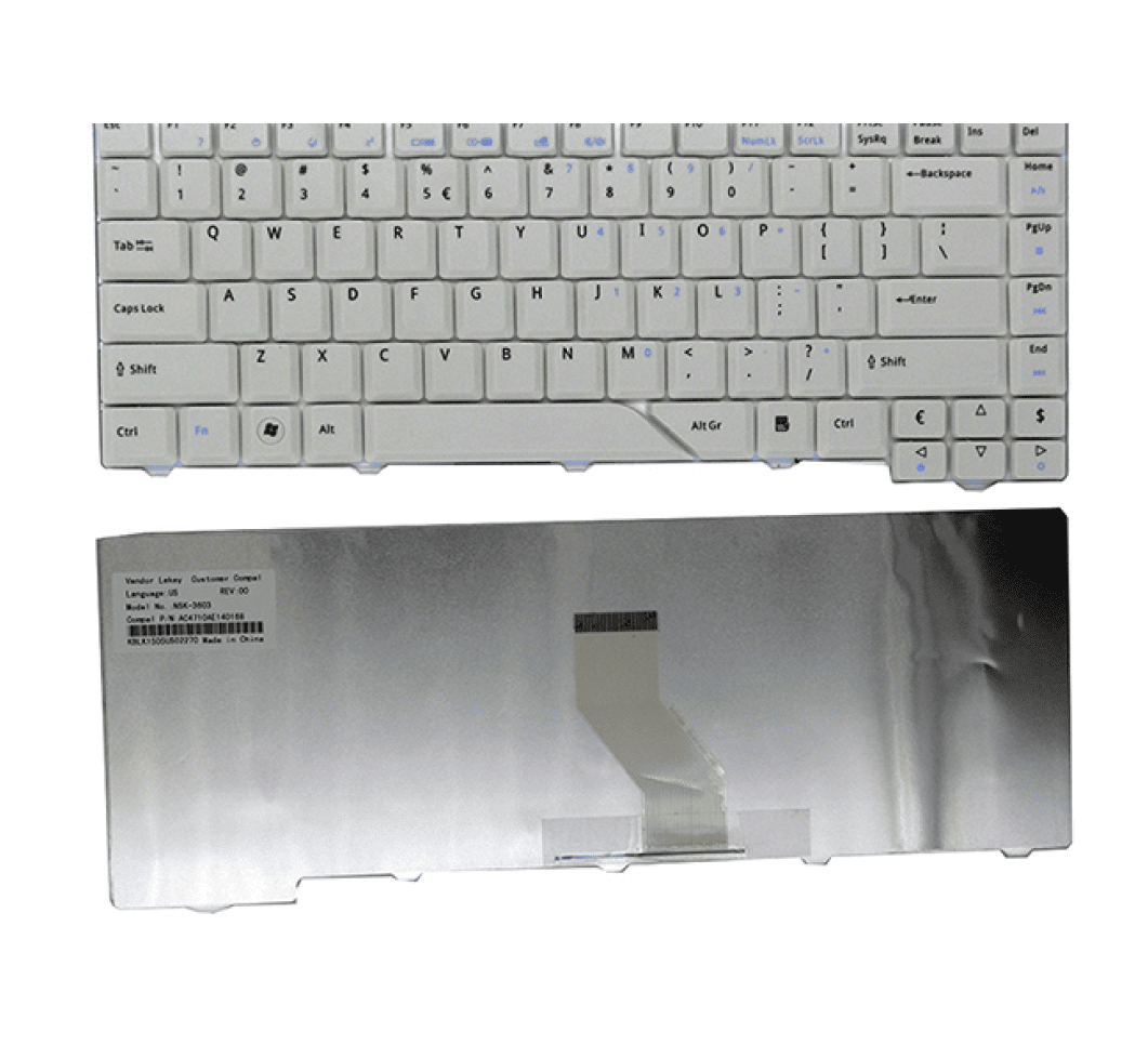 Laptop Keyboard For Acer Aspire 4710, V072146AK1, 4520, 4910, 5520, 5710, 5910 Laptops White