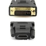 DVI (24+5) Pin Male to HDMI Female Adapter Connector Gold Plated - Black