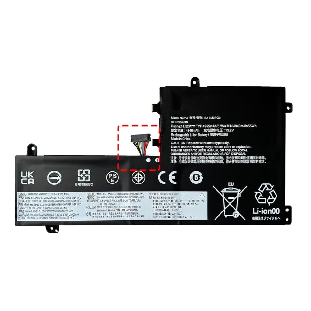 Techie Battery for Lenovo L17M3PG2 – Lenovo Legion Y7000, Y740-15IRHG Series Laptops (Short Cable, 4800mAh, 3-Cell)