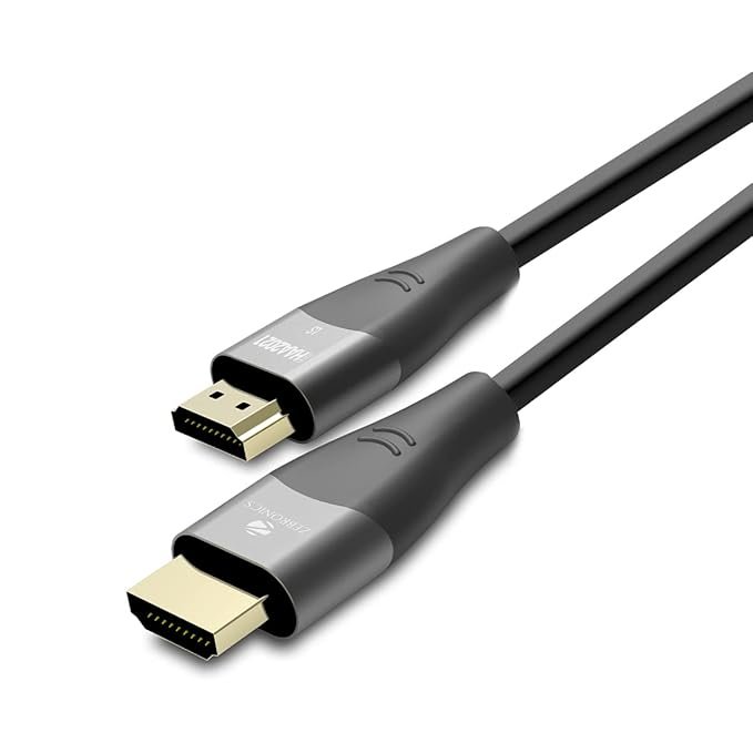 Zebronics HAA2021 HDMI Cable 2.1 with eARC & CEC, 8K @ 60Hz, 4K @ 120Hz, UHD Resolution, 2 Mtr (6.6ft), 48 Gbps Transmission, Ultra High Speed, Supports Dolby | DTS | 3D, Gold Plated, Male-to-Male