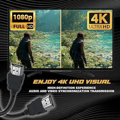 Ultra Speed HDMI Cable 3D, 4K Ultra HD, HDMI Arc 1.5 Meter HDMI Cable (Black) - Image 4