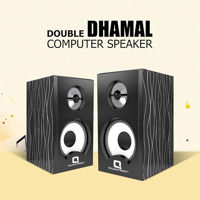 Quantron Computer Speaker QWS-1205 USB 2.0 with 3.5MM Audio Jack, Heavy bass with Stereo Sound 3 x 2 watts