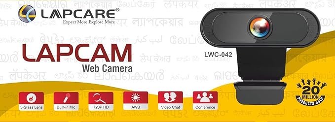 LAPCARE Lapcam HD 720 P, Noise Isolated Microphone with Computer HD stremaing Web cam for Desktop & Laptop with mic with Wide Angle Lens & Large Sensor for Superior Low Light, Optical (Black) - Image 3