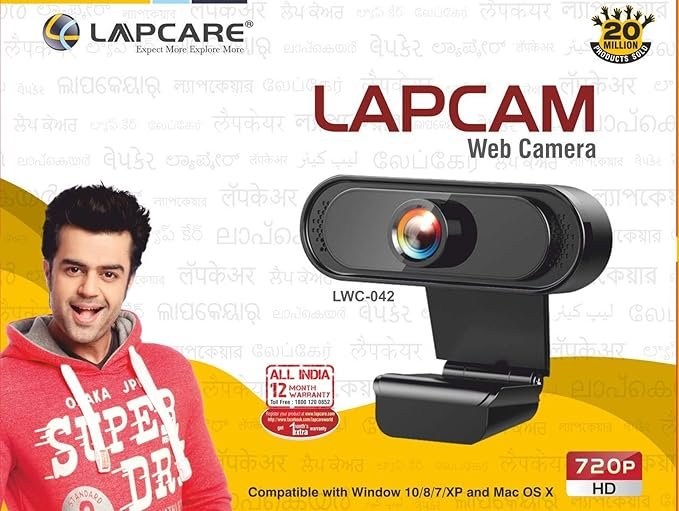 LAPCARE Lapcam HD 720 P, Noise Isolated Microphone with Computer HD stremaing Web cam for Desktop & Laptop with mic with Wide Angle Lens & Large Sensor for Superior Low Light, Optical (Black) - Image 4