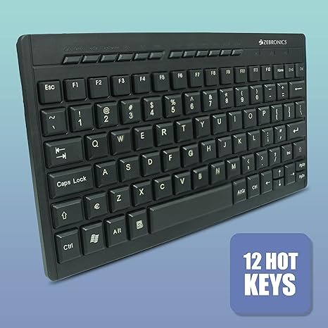 Zebronics ZEB-K04 Mini Multimedia USB Wired Keyboard with 96 UV Coated Keys, Slim & Compact, for PC/Mac - Image 4