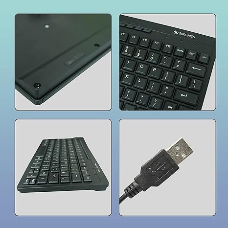 Zebronics ZEB-K04 Mini Multimedia USB Wired Keyboard with 96 UV Coated Keys, Slim & Compact, for PC/Mac - Image 5